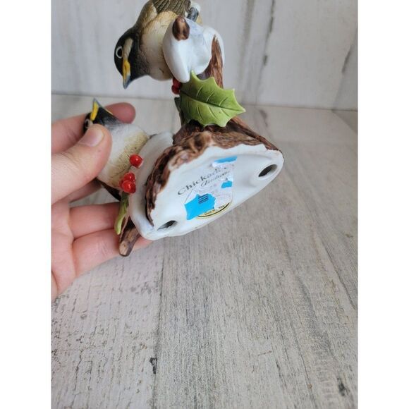 Andrea 1983 Chickadees Holly berries figure xmas - Picture 6 of 6
